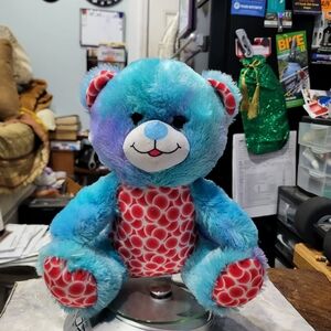 Build-A-Bear Purple/Green/Blue (w/ Red Circles On Belly, Feet, Ears) Plush Bear